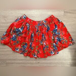 Abercrombie & Fitch Red Floral Skirt Sz Large